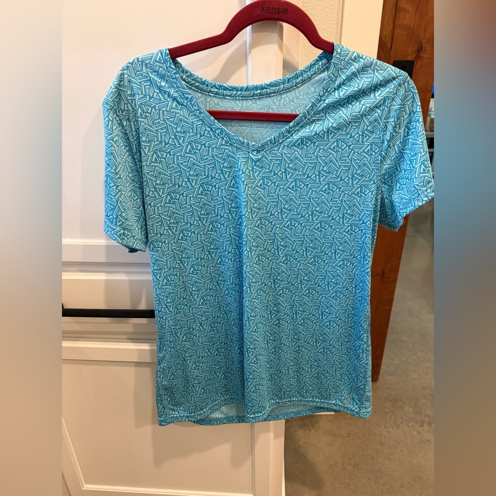 Be Inspired Light Blue Geometric Women's Tee